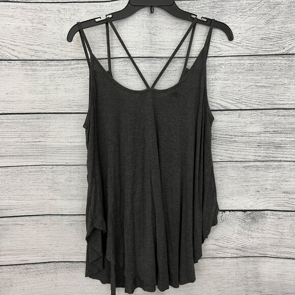 Zeagoo Charcoal Gray Strappy Flowy Tank Top Size M - Picture 2 of 2